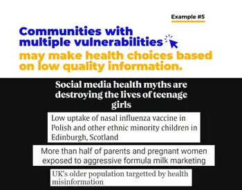 Information ecosystem disrupting health, Ex #5: Communities experience multiple vulnerabilities together with health information inequalities